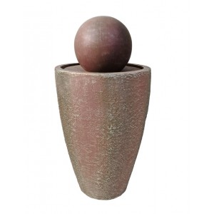 Pottery Sphere Outdoor Water Feature with Solar Pump